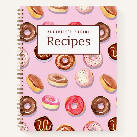 Livre de recettes personnalisable Donut Delight (Devant)