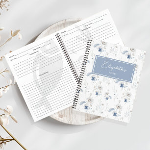 Livre de recettes personnalisé Fleur bleue sauvage