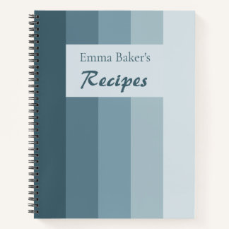 Livre de Recettes Personnalisé Journal Bleu Poussi