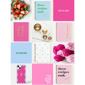 Livre de recettes personnalisé minimaliste rose