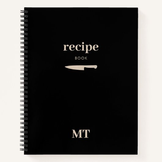 Livre de recettes personnalisé Monogramme minimali (Devant)