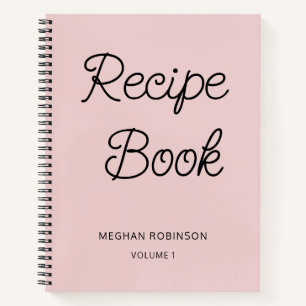 Livre de recettes personnalisé Rose Fille rose pâl