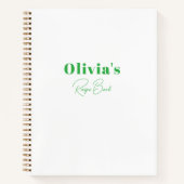 Livre de recettes personnalisé vert moderne simple (Devant)