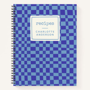 Livre de recettes personnalisées à carreaux rétro 