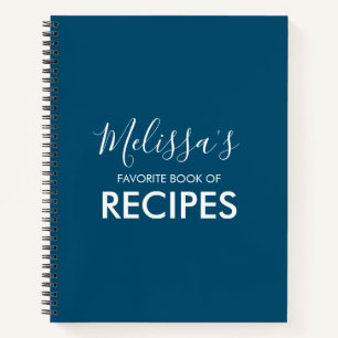 Livre de recettes personnalisées bleues