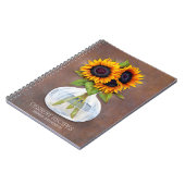 Livre de recettes personnalisées Fleurs de soleil  (Côté gauche)