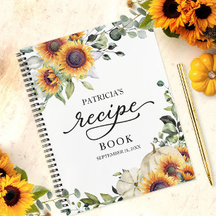Livre de Recettes pour Baby Shower Greenery Sunflo