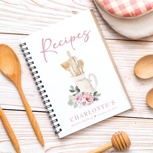 Livre de recettes rose blush personnalisé pour la 