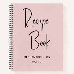 Livre de Recettes Rose Foncé Féminin Personnalisé