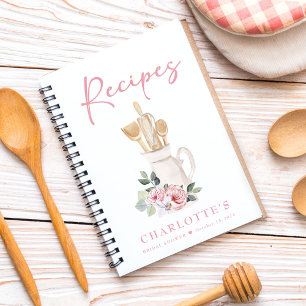 Livre de recettes rose personnalisé pour la cuisin