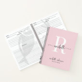 Livre de recettes Rose Poudré Élégant Monogramme N (Intérieur)