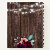Livre de recettes Rustique Boho Purple Flower Wood (Dos)