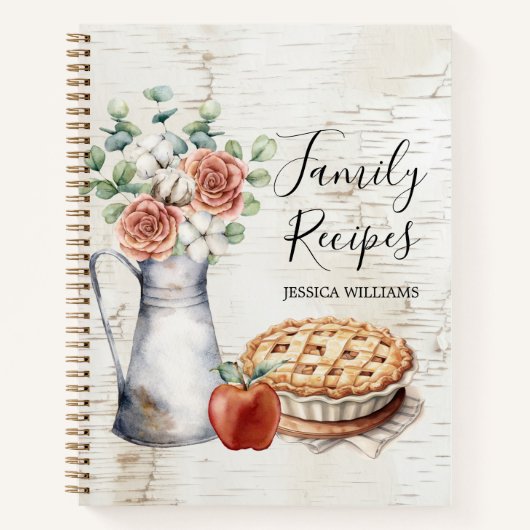 Livre de recettes rustique Elegant Farmhouse Famil (Devant)
