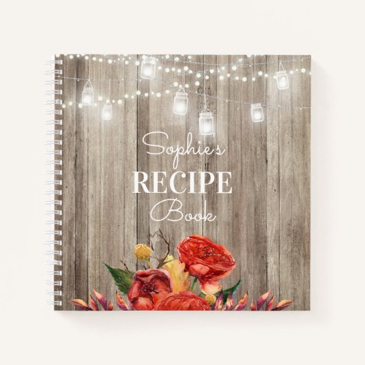 Livre de recettes Rustique Floral Grange Wood & Li (Devant)