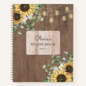 Livre de recettes rustique Sunflower Wood String L (Devant)