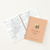 Livre de recettes simple Elegant Gold Monogram (Intérieur)