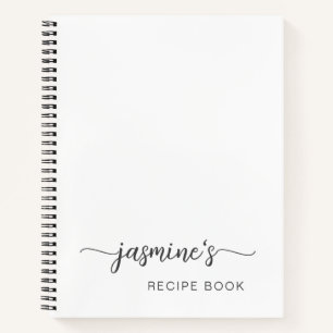 Livre de recettes simple et blanc signature de cui