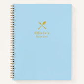Livre de recettes stylish Modern Blue et Gold Blan (Devant)