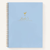 Livre de recettes vintage Blue et Gold Blank Cockt (Devant)