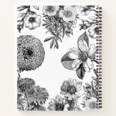 Livre de recettes Vintages de fleurs noir (Dos)