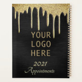 Livre de rendez-vous Black Gold Business Logo 2022 (Dos)