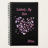 Livre de rendez-vous Black Purple Butterfly floral (Devant)