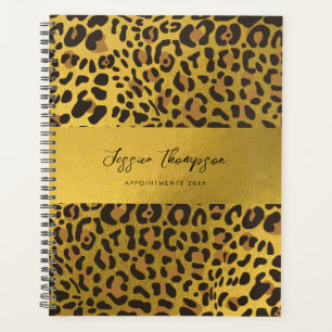 Livre de rendez-vous Leopard Poster de animal Gold