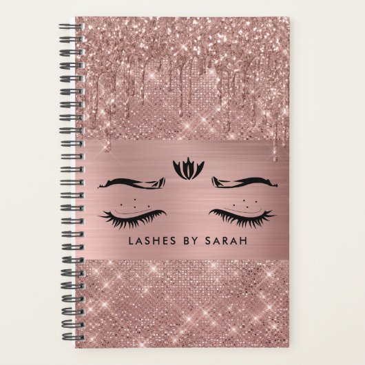 Livre de rendez-vous rose Gold Lashes (Devant)