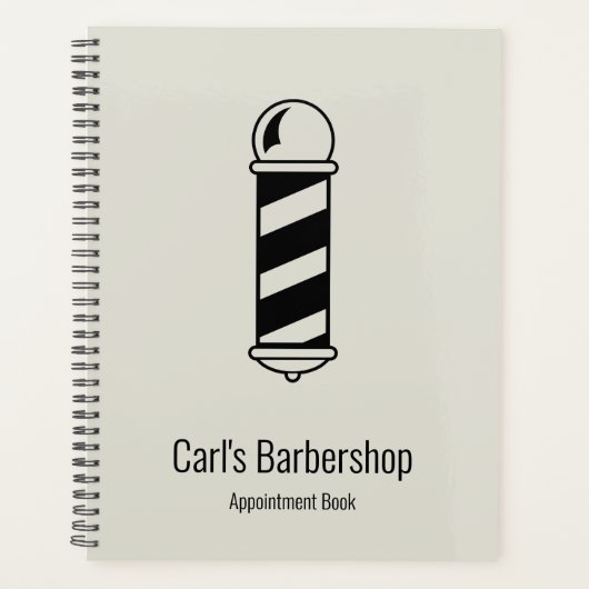 Livre de rendez-vous simple gris clair Barbershop (Devant)