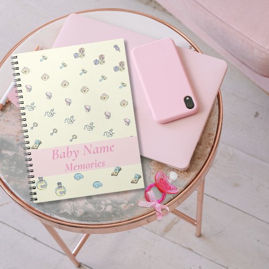 Livre de Souvenirs Bébé Fille Thème Rose Ajouter N