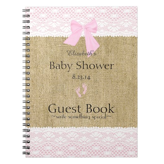 Livre de toile de jute et d'invité de baby shower (Devant)