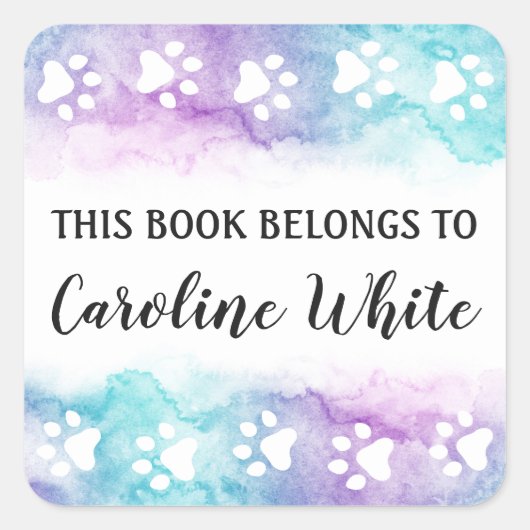 Livre d'empreinte de patte d'aqua violet étiquette (Devant)