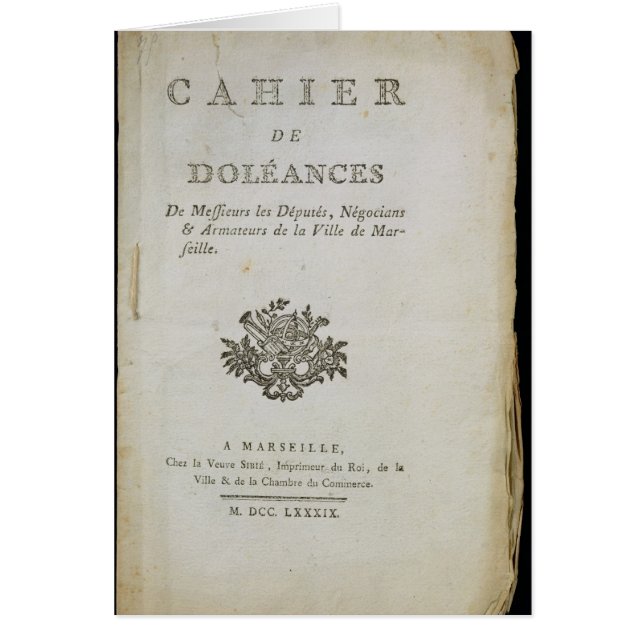 Livre des plaintes (Devant)