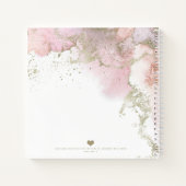 Livre d'esquisse Abstrait Monogram rose & or moder (Dos)