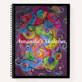 Livre d'esquisse Abstraite d'aubergines et de tour (Devant)