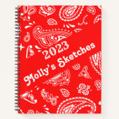 Livre d'esquisse customisé Red mandala (Devant)