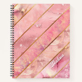 Livre d'esquisse géométrique chic rose or girly él (Devant)