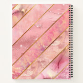 Livre d'esquisse géométrique chic rose or girly él (Dos)