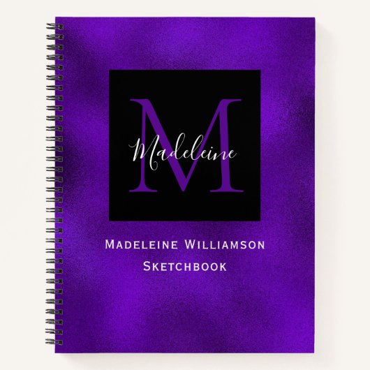 Livre d'esquisse moderne Metallic Purple Effet (Devant)