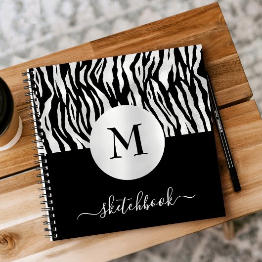 Livre d'esquisse Monogram Silver Foil Black Tiger
