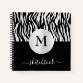 Livre d'esquisse Monogram Silver Foil Black Tiger (Devant)