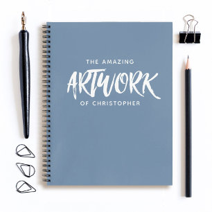 Livre d'esquisse personnalisé d'artiste bleu