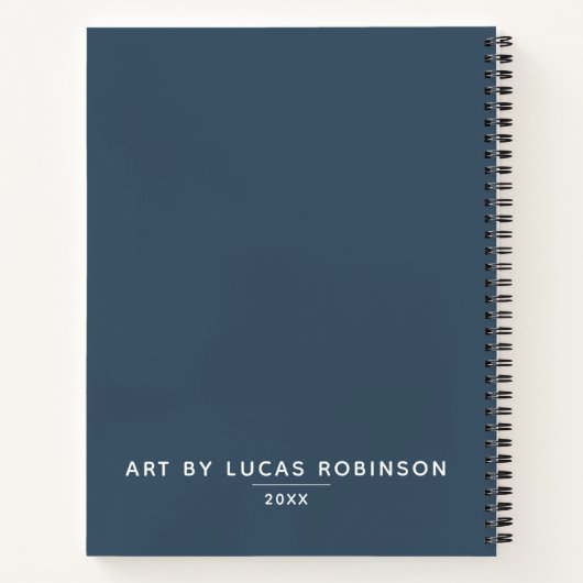 Livre d'esquisse personnalisé d'artiste bleu (Dos)