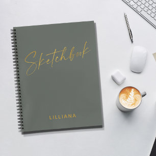 Livre d'esquisse personnalisée minimaliste Sage G