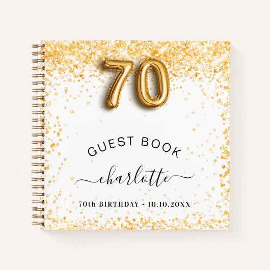 Livre d'hôte 70e anniversaire parties scintillant (Devant)