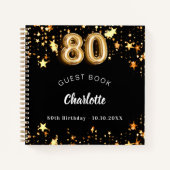 Livre d'hôte 80e anniversaire étoiles d'or noir (Devant)
