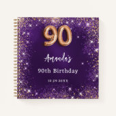 Livre d'hôte 90e anniversaire violet rose parties  (Devant)