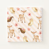 Livre d'hôte baby shower boisé animaux fille (Dos)