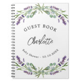 Livre d'hôte baby shower lavande violette eucalypt (Devant)