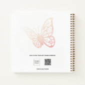 Livre d'hôte Baby shower papillon rose boho (Dos)